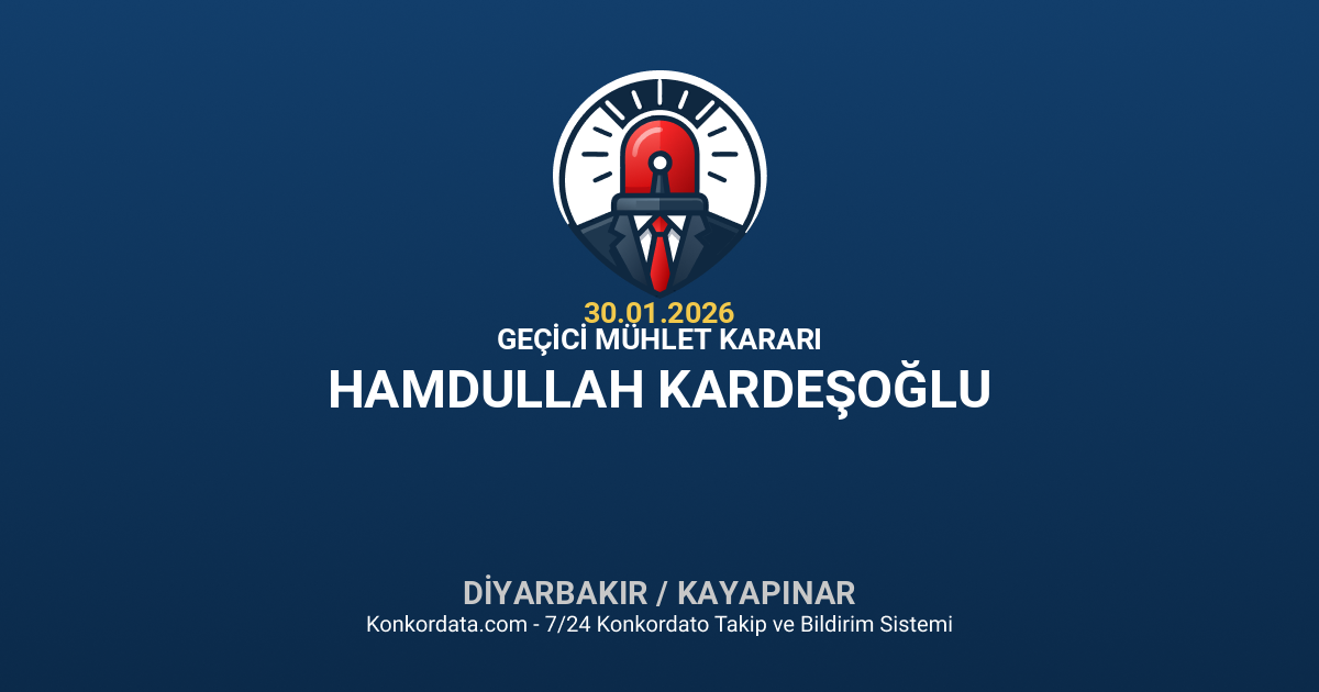 HAMDULLAH KARDEŞOĞLU - Geçici Mühlet Kararı - 30.01.2026 Konkordata